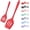 Red, variant on 2 pieces Silicone Slotted Spatula, Heat Resistant Silicone Turner, Slotted Spatula for Cooking, Spatulas for Nonstick Cookware, Rubber Spatula for Fish, Eggs, 2 pack (12 in + 8.1 in)