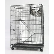 Homey Pet Black Wire Cat, Chinchilla, Ferret Cage w/ Tray and Casters 30 Inch