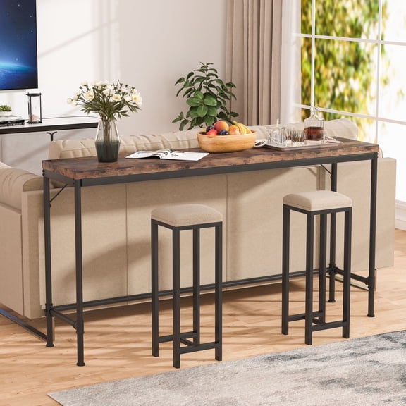 70.9" Industrial Console Table - Narrow Entryway Table Behind Sofa, Rustic Hallway & Living Room Accent Table
