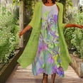 thumbnail image 1 of ICHUANYI Clearance Fashion Women Casual Round Neck Sleeveless Dress Solid Coat Two-Piece Set(Mint Green, XL) ICHUANYI WER2023081201830, 1 of 5