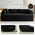 thumbnail image 6 of Lovableguy Modern Convertible Floor Sofa Bed,Chenille Folding Boneless Couch Bed with Side Pocket ＆ 4 Pillows,Compressed Cloud Sleeper Sofa Bed for Living Room Guest Room,Black, 6 of 9