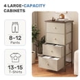 thumbnail image 5 of CONCETTA 4-Drawer Fabric Dresser Storage Chest for Bedroom, Closet, Storage Furniture for Adults, Khaki, 5 of 7