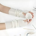 thumbnail image 2 of Winter Gloves for Women and Men Winter Clothing Solid Knit Fingerless Mittens Texting Touchscreen Warm Winter Handwear for Cold Weather, 2 of 3