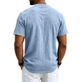 thumbnail image 4 of Sewkxo Men's Linen Shirts Short Sleeve Casual Shirts Button Down Shirt for Men Beach Summer Shirt,Light Blue S, 4 of 8
