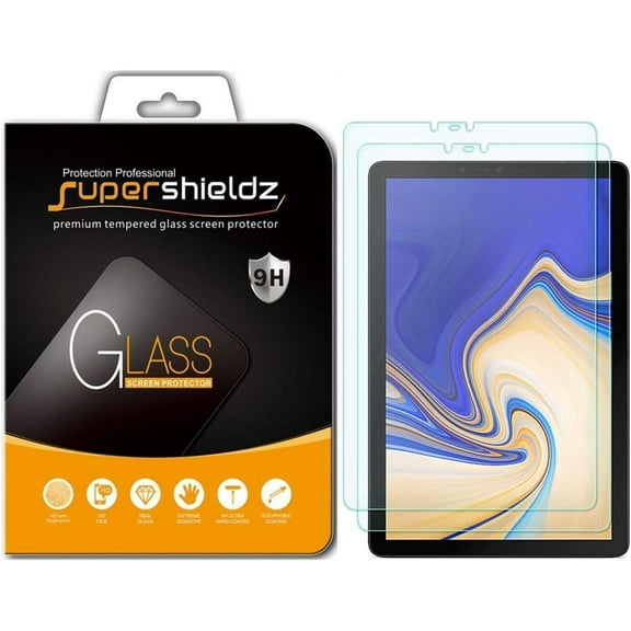 (2 Pack) Supershieldz Designed for Samsung Galaxy Tab S4 (10.5 inch) Screen Protector, (Tempered Glass) Anti Scratch, Bubble Free