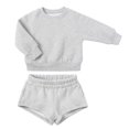 thumbnail image 1 of Lindbes DxhmoneyHX Boys Girls Two Pieces Set Unisex Kids Long Sleeve Pullover Sweatshirt Elastic Waist Shorts Pockets Solid Set, 1 of 5