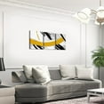 thumbnail image 2 of Black Grey Yellow Wall Hanging Decor Brush Strokes Oil Painting Canvas Wall Art, Gradient Abstract Vintage Paintings Wall Decor Ombre Graffiti Framed Wall Art, Contemporary Modern Room Decorative, 2 of 5