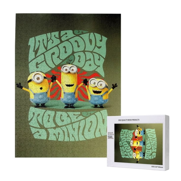 Rompecabezas de madera de 500 piezas de los Minions, adecuado para niños y adultos, rompecabezas para niños y niñas, juguetes de juego de entretenimiento con rompecabezas, talla única