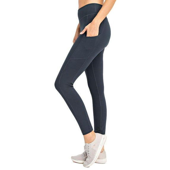 Buttery Soft Yoga Leggings High Waist Side Pocket (Large, Nocturnal-Navy)