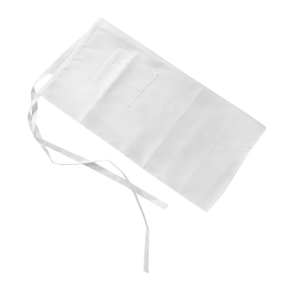 OFFIGAM Unisex White Half Bistro Apron with Single Pocket Polyester Chef Waist Apron