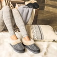 thumbnail image 7 of VeraCosy Women's Cozy Cable Knit Memory Foam House Shoes Slipper with Fuzzy Plush Collar,Gray,6 US, 7 of 7