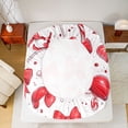 thumbnail image 5 of Homewish Red Bowknot 4 Pieces Queen Sheet Sets for Children Kids,Merry Christmas Ultra Soft Flat Sheet,Xmas Candy Cane Queen Fitted Sheet,Ultra Soft Home Decor, 5 of 7