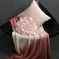 thumbnail image 3 of JWH 3D Small Round Handmade Decorative Velvet Accent Throw Throw Pillows with Insert 14 inch Light Pink, 3 of 8