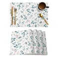 thumbnail image 2 of Summer Plant Green Leaf Watercolor Table Runner For Kitchen Table Cover Home Decor Tablecloth 4/6 Pcs Placemats, 2 of 6