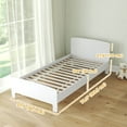 thumbnail image 3 of Qaba Cadre de Lit, Mobilier de Lit pour Filles et Garçons, Blanc, 3 of 10