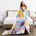 thumbnail image 5 of Mermaid Blanket Gifts for Women Girls Soft Warm Lightweight Cozy Cartoon Mermaid Throw Blankets for Bed Living Room Sofa Couch Mermaid Decor 80x60in, 5 of 6