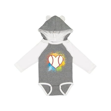 

Inktastic Baseball Sports Heart Gift Baby Girl Long Sleeve Bodysuit