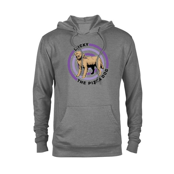 Marvel Hawkeye Target Lucky the Pizza Dog - Pullover Hoodie for Adults – Customized-Graphite Heather
