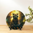 thumbnail image 6 of Picia Tree Meditating Raccoon Pattern Bone China Decorative Plate – Wall Decor with Stand and Adhesive, Elegant Ornament for Living Room, Office, or Entryway-10in, 6 of 6