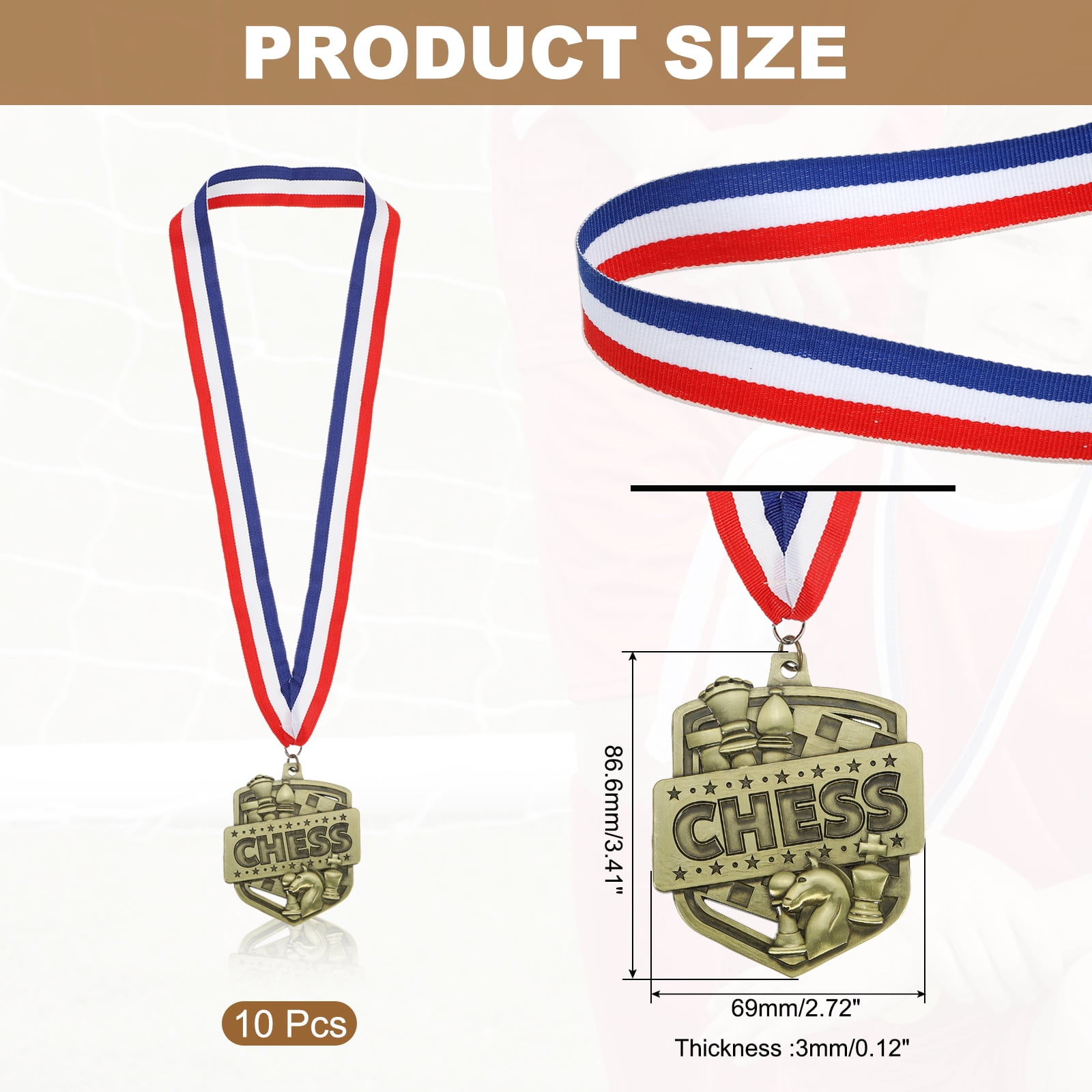 Uxcell  Tournament Award Medals with Ribbons, Winner Medals Prizes for Competitions Sports Party Gold
