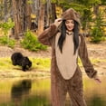 thumbnail image 2 of ¡Onesie Funziez! Disfraz de osito de peluche de sherpa ajustado para adultos, 2 of 5