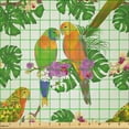 thumbnail image 2 of Ambesonne Exotic Fabric by the Yard Microfiber, Vivid Floral Parrots, 5 Yards, Ivory and Multicolor, 2 of 2