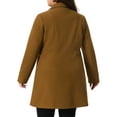 thumbnail image 3 of Agnes Orinda Women's Plus Size Winter Coats Double Breasted Peacoat Outerwear Jackets 1X Deep Brown, 3 of 6