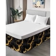 thumbnail image 4 of Black Gold Bed Skirt Marble Luxury Abstract Abstract Fluid Texture Bed Skirts Queen Size 16 Inch Drop, Wrap Around Dust Ruffle&nbsp;Bedskirt with Adjustable Elastic Belt for Queen Size Beds, 4 of 7