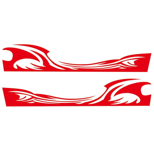 Labymos Wave Flame Graphics Car Body Side Stickers Flame Stripe Decals for Car Universal Vinyl