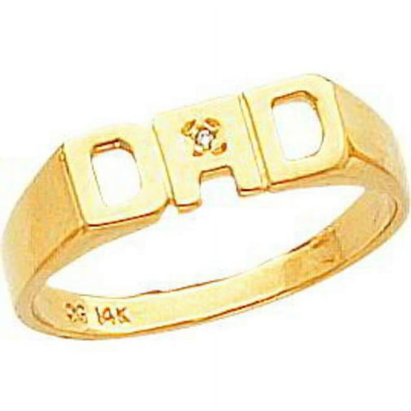 14K Yellow Gold Diamond Dad Mens Ring Jewelry Sz 10