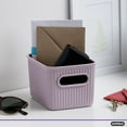 thumbnail image 3 of Superio Small Ribbed Plastic Storage Basket Organizer (2 Pack), Mini Stackable Closet Storage Bin for Home, Shelf, Desk, Pantry Toys, Clothes, Cosmetics, Stationary (Lilac, 1.5 Liter), 3 of 6