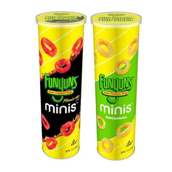 Funyuns Minis 2-Flavor Variety Pack – Original & Flamin’ Hot (2 x ~2.8 oz Canisters)