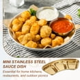 thumbnail image 5 of Uxcell 3 Inch Mini Stainless Steel Sauce Dish, 4 Pcs Round Seasoning Bowls for Salad Side Dishes Gold, 3-Compartment, 5 of 7