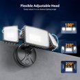 thumbnail image 4 of Luces de inundación Onforu para exteriores, 80 W, 9000 lúmenes, LED de seguridad con 3 cabezales aju, 4 of 8