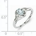 thumbnail image 2 of Primal Silver Sterling Silver Rhodium Diamond and Aquamarine Ring, 2 of 4