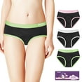 thumbnail image 6 of Rovtop Teen Girls Period Underwear, Cotton Leak-proof Period Briefs For Big Girls 8-16 Years, 3 Pack, Pink/Green/Gray, XL, 6 of 9