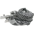 thumbnail image 4 of Arab Plaid Fringe Scarf Lightweight Cotton Head Neck Wrap with Tassel Unisex, 4 of 4