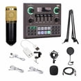 thumbnail image 2 of Kit de Micrófono BM800 con Tarjeta de Sonido V9, Batería Integrada, Ideal para Streaming y Karaoke en PC y Móvil, Incluye Soporte y Accesorios, Versión en Inglés., 2 of 6