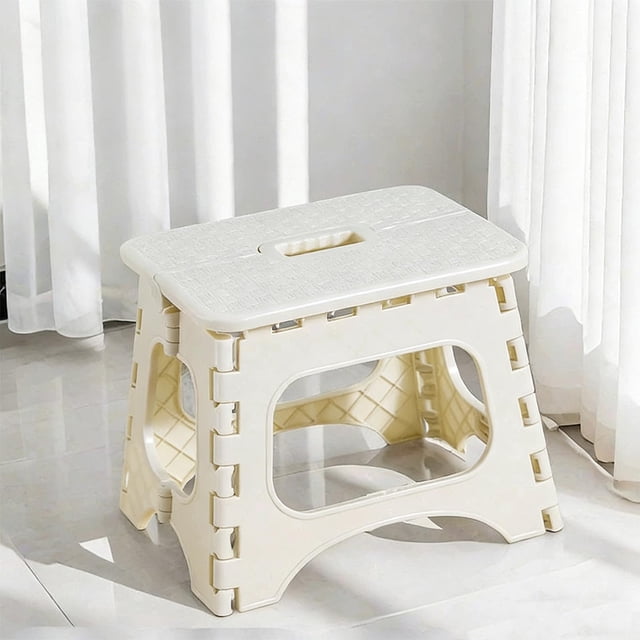 HaoXun Thickened Portable Folding Stool - Mini Low Plastic Stool for Outdoor Travel Camping Home Use
