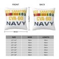 thumbnail image 4 of Funda de almohada súper suave con cremallera para dormitorio, sofá, sillón, USS Saratoga (CV-60), funda de almohada cuadrada suave y acogedora para todas las estaciones, 4 of 8