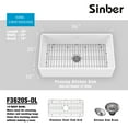 thumbnail image 5 of Sinber  Farmhouse Apron Single Bowl Kitchen Sink with Fireclay White Finish 36" x 20" x 10" - White, 5 of 5