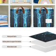 thumbnail image 4 of Yayeee Foldable Storage Basket for Shelves with Handles Set of 2 Waterproof Cloth Bins, Blue Tree, 4 of 7