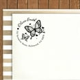 thumbnail image 2 of Printtoo Self Inking Custom Round Butterfly & Heart Design Address Rubber Stamp Personalized Stamper-Red, 2 of 4