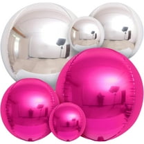 KatchOn, Hot Pink and Silver Balloons - 22 Inch, Pack of 14 | Metallic Hot Pink Foil Balloons, Galentines Day Decorations