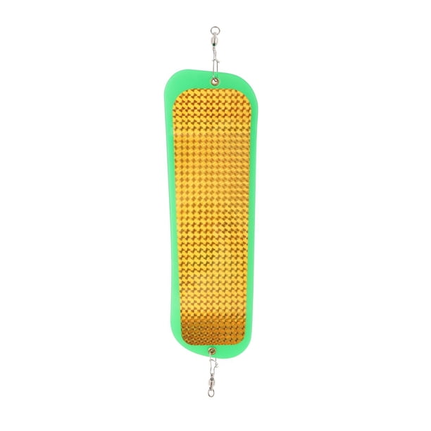 Pegatinas de doble cara de 11" para pesca con destellos de salmón, señuelo para atraer salmones, accesorio para fletán, trucha y . Verde