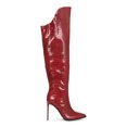 thumbnail image 2 of Women Snake Embossed Pointy Lug Over the Knee Stiletto Heel Boots 19586, 2 of 6