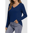 thumbnail image 2 of Fantaslook V Neck T Shirts for Women Long Sleeve Tops Solid Color Tee Casual Shirts, 2 of 8