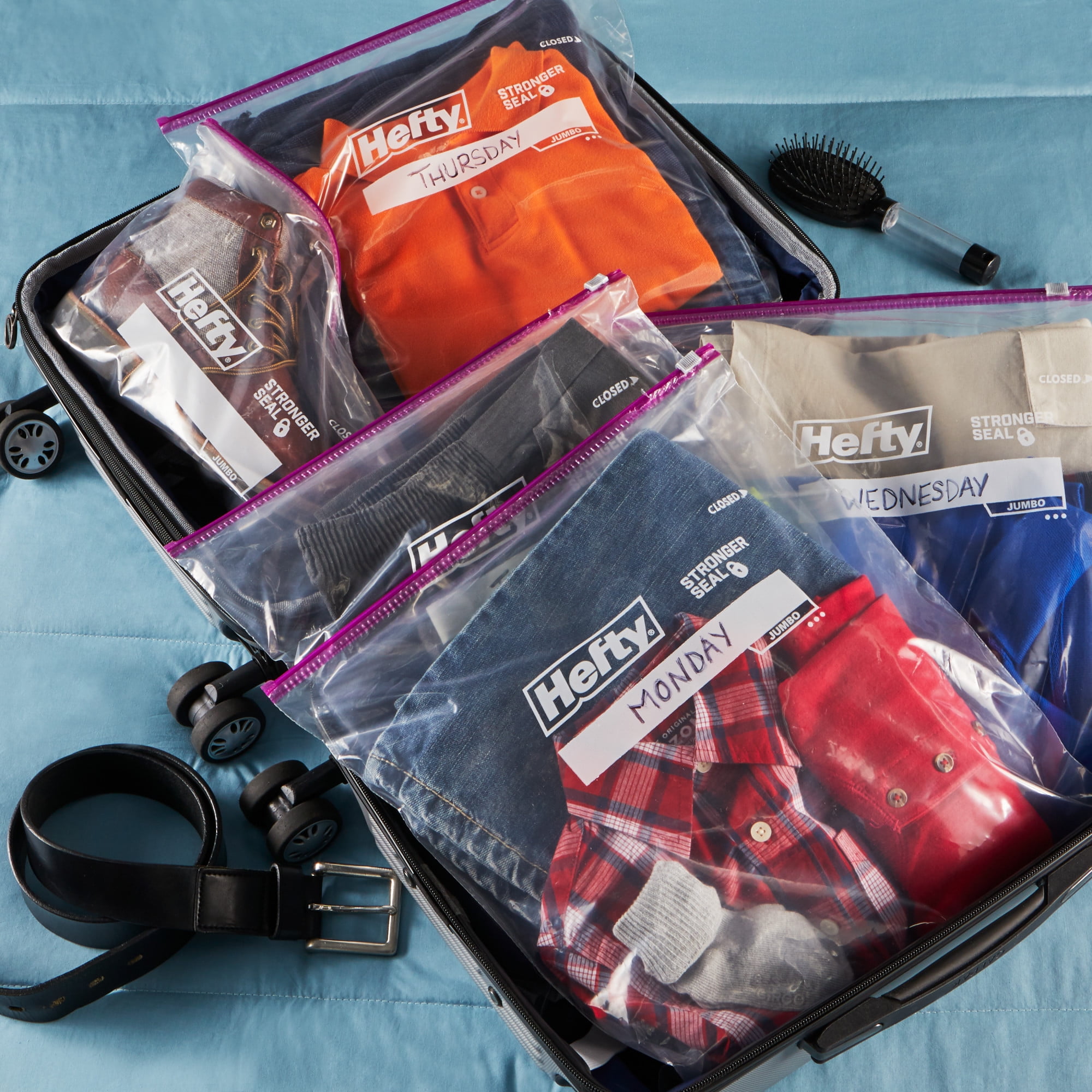 Hefty Slider 2.5 Gallon Jumbo Storage Bags, 10 Count