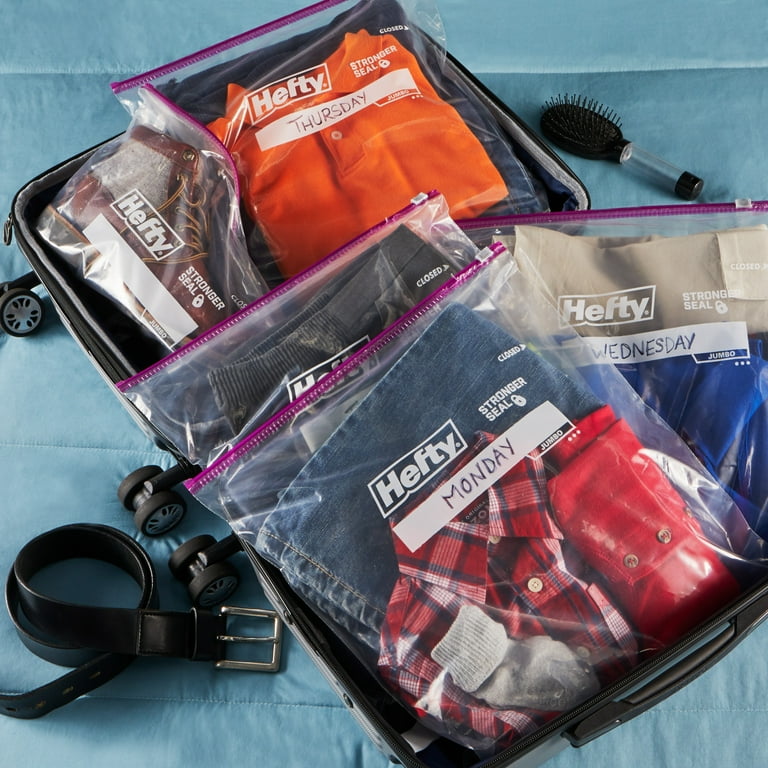 Hefty Slider Jumbo 2.5 Gallon Storage Bags, 10 Count, Large