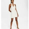 thumbnail image 2 of BAR III Womens Beige Open Back Collared Terry Cloth Sleeveless Collared Mini Body Con Dress M, 2 of 7